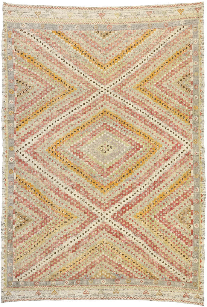 7 x 9 Distressed Vintage Kilim Rug 52561