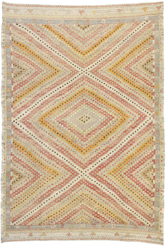 7 x 9 Distressed Vintage Kilim Rug 52561
