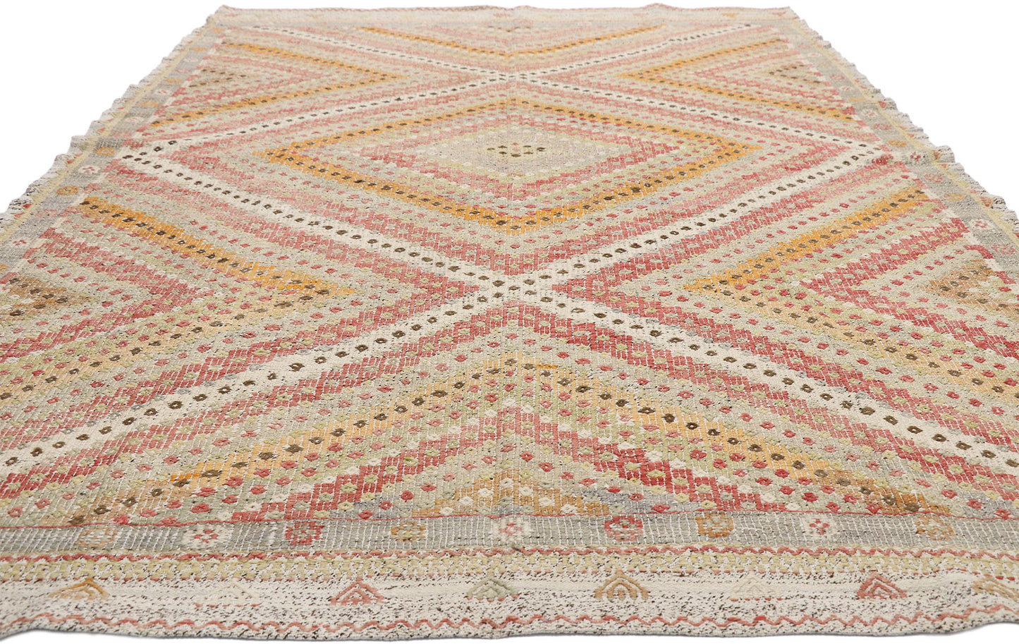 7 x 9 Distressed Vintage Kilim Rug 52561