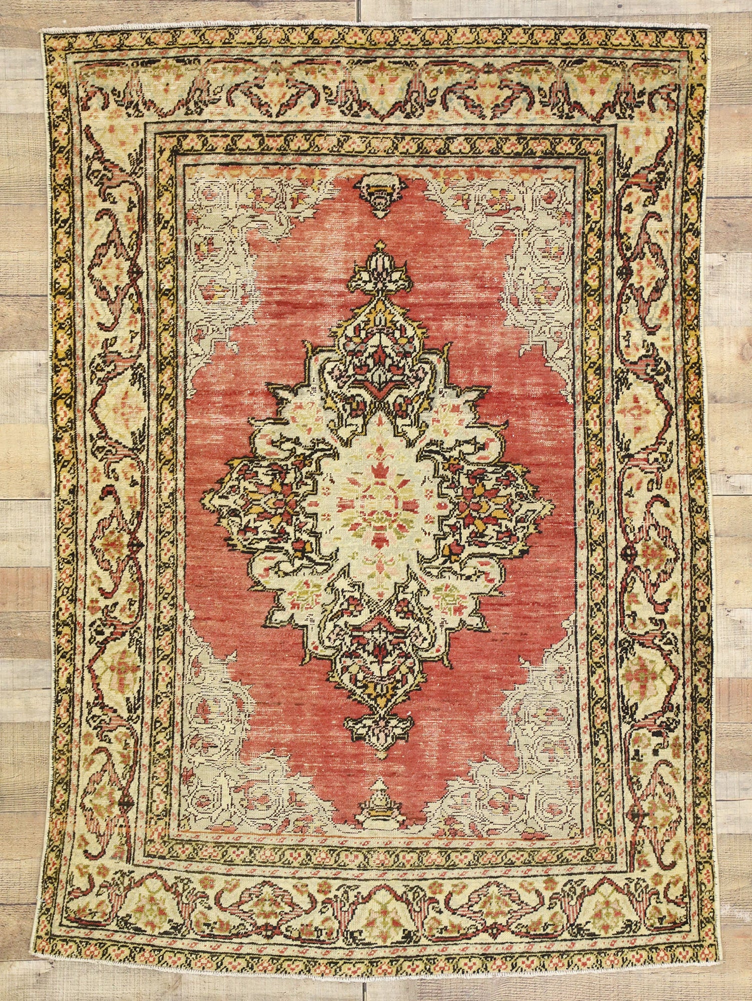 4 x 6 Vintage Turkish Sivas Rug 52568