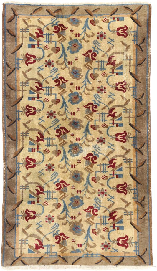 4 x 7 Zeki Muren Vintage Turkish Sivas Rug 52576