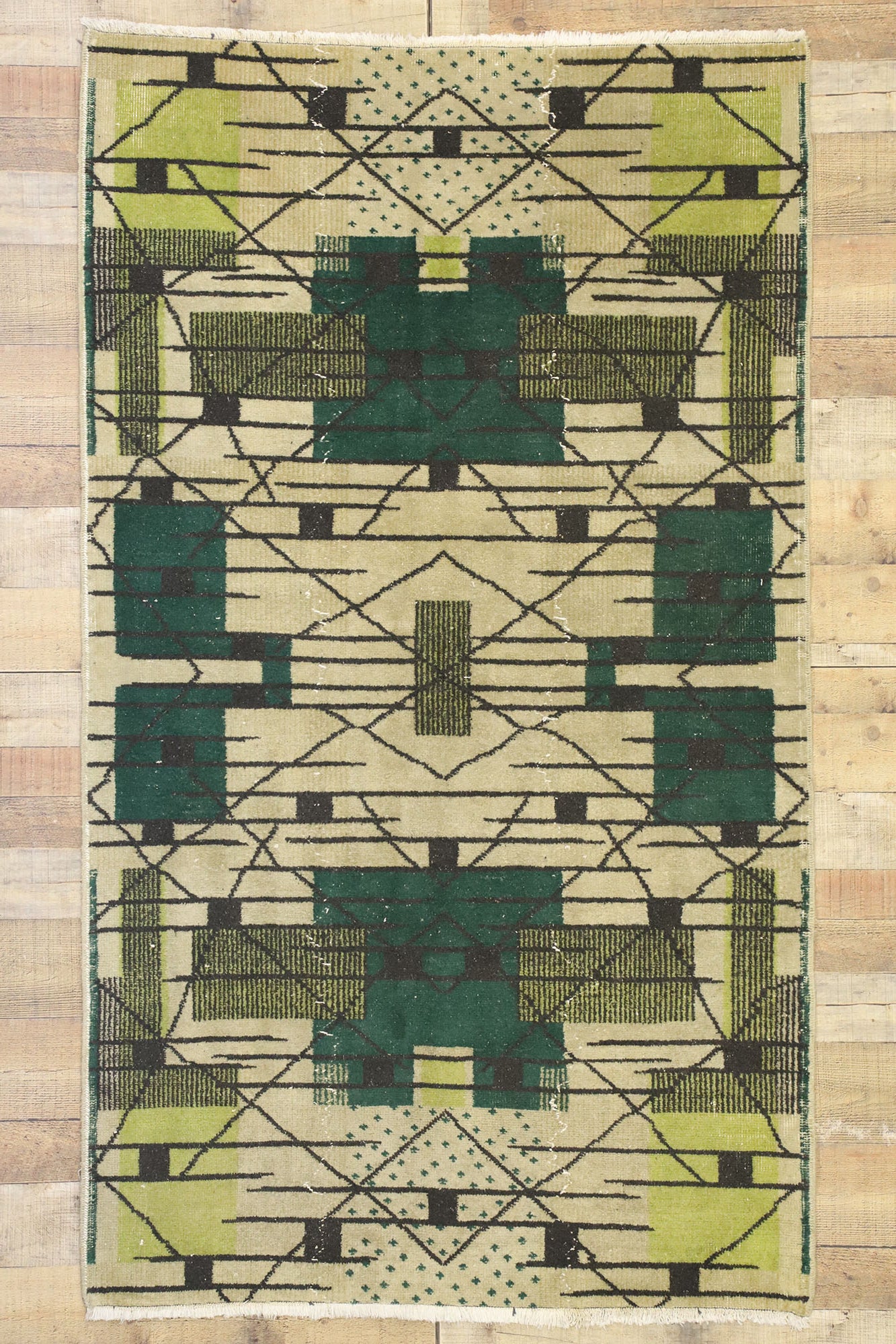4 x 7 Zeki Muren Vintage Turkish Sivas Rug 52578