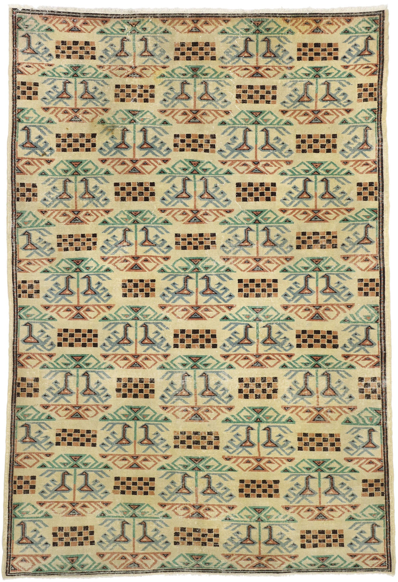 7 x 10 Zeki Muren Vintage Sivas Rug 52604