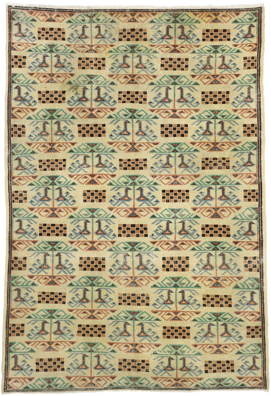 7 x 10 Zeki Muren Vintage Sivas Rug 52604