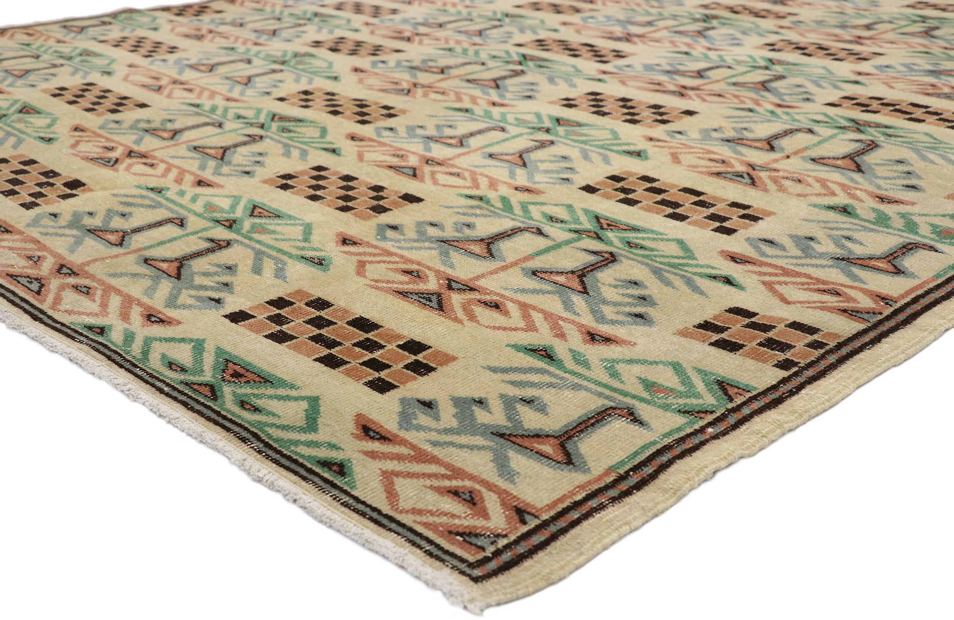 7 x 10 Zeki Muren Vintage Sivas Rug 52604
