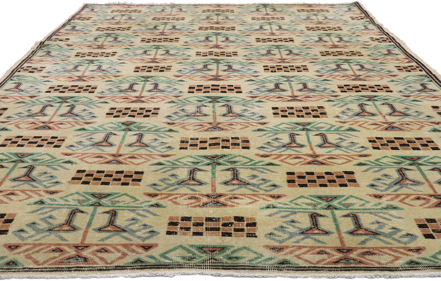 7 x 10 Zeki Muren Vintage Sivas Rug 52604