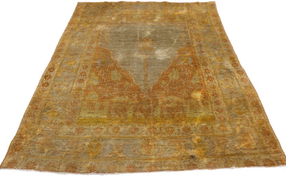 3 x 4 Antique Turkish Oushak Prayer Rug 52608