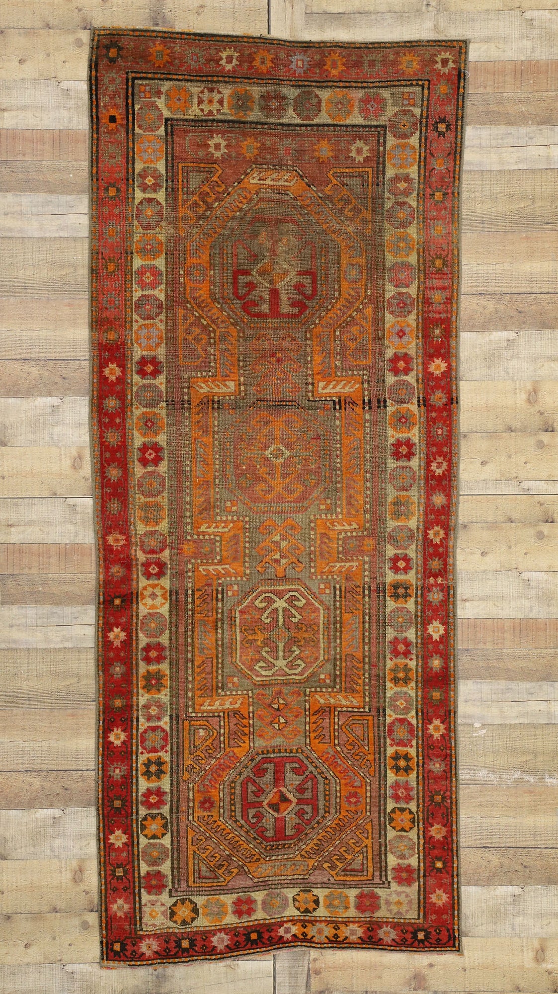 3 x 8 Vintage Oushak Runner 52614