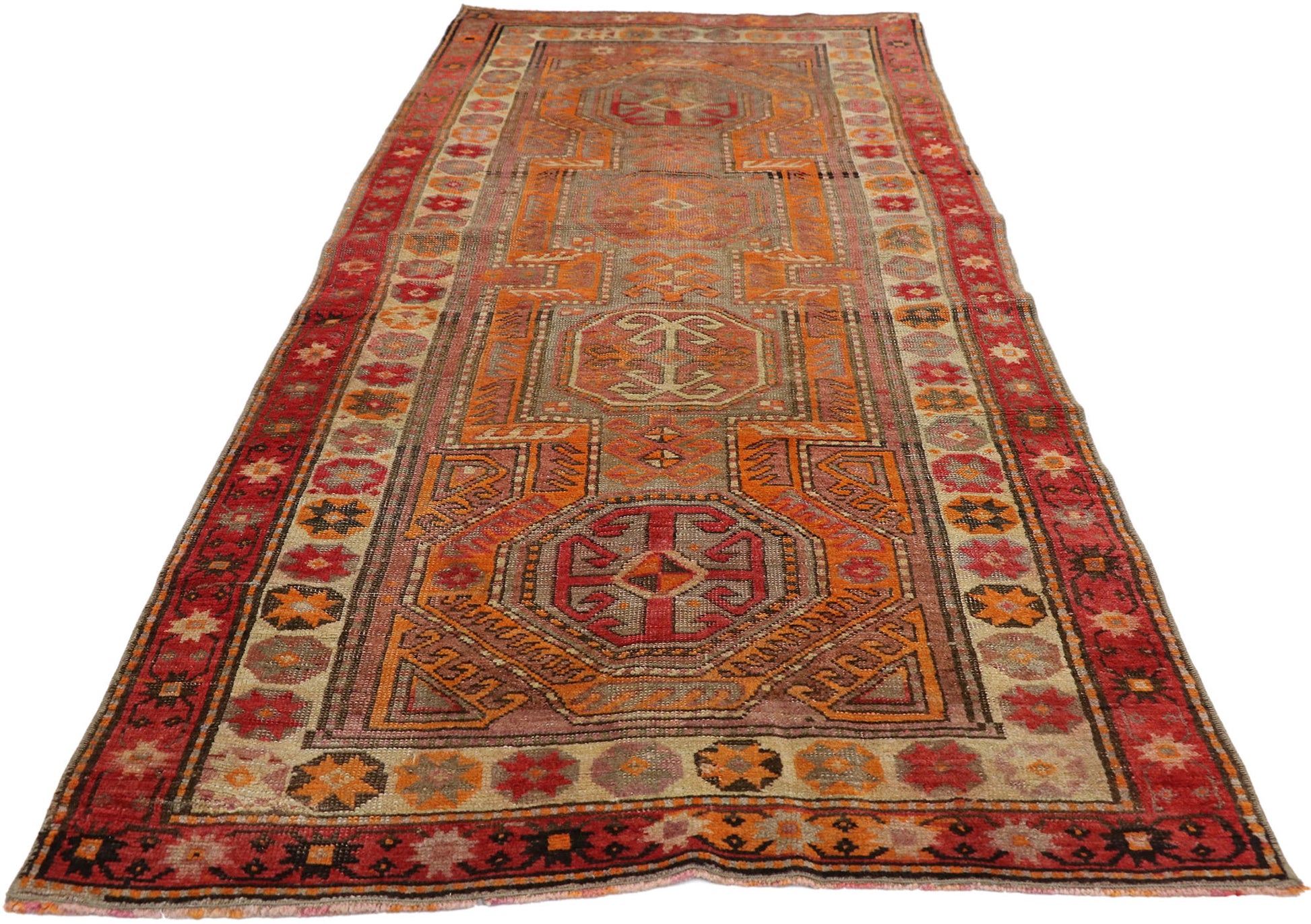 3 x 8 Vintage Oushak Runner 52614