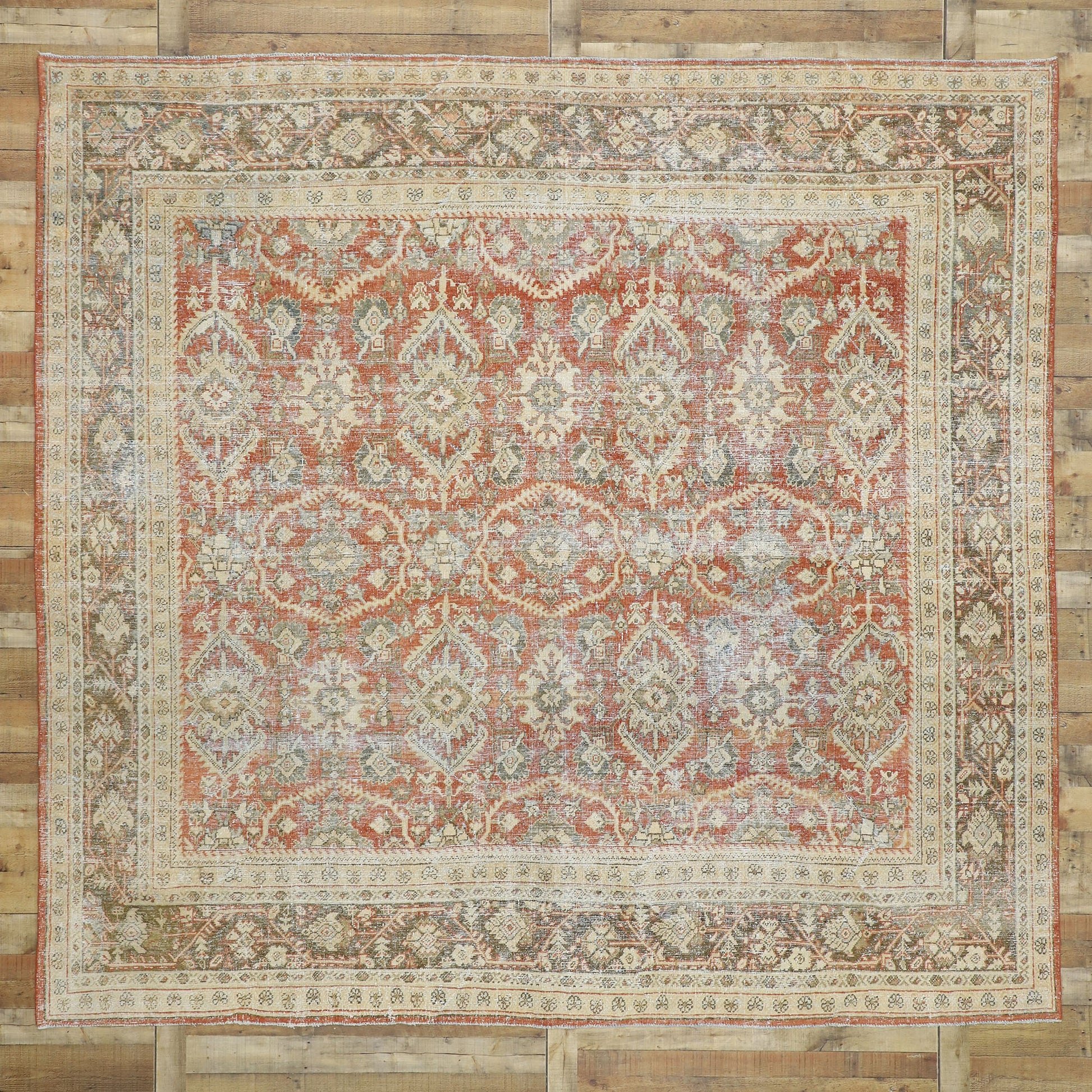 10 x 10 Antique Persian Mahal Rug 52617