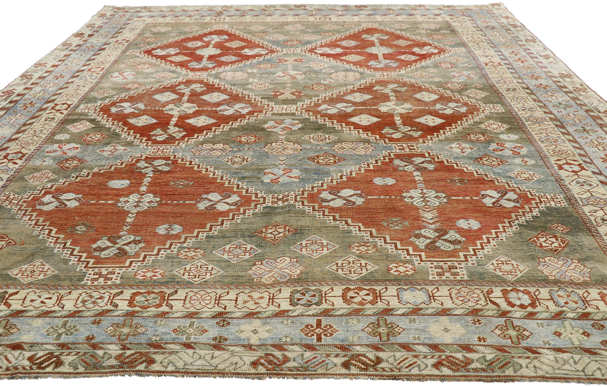 7 x 9 Antique Persian Shiraz Rug 52618