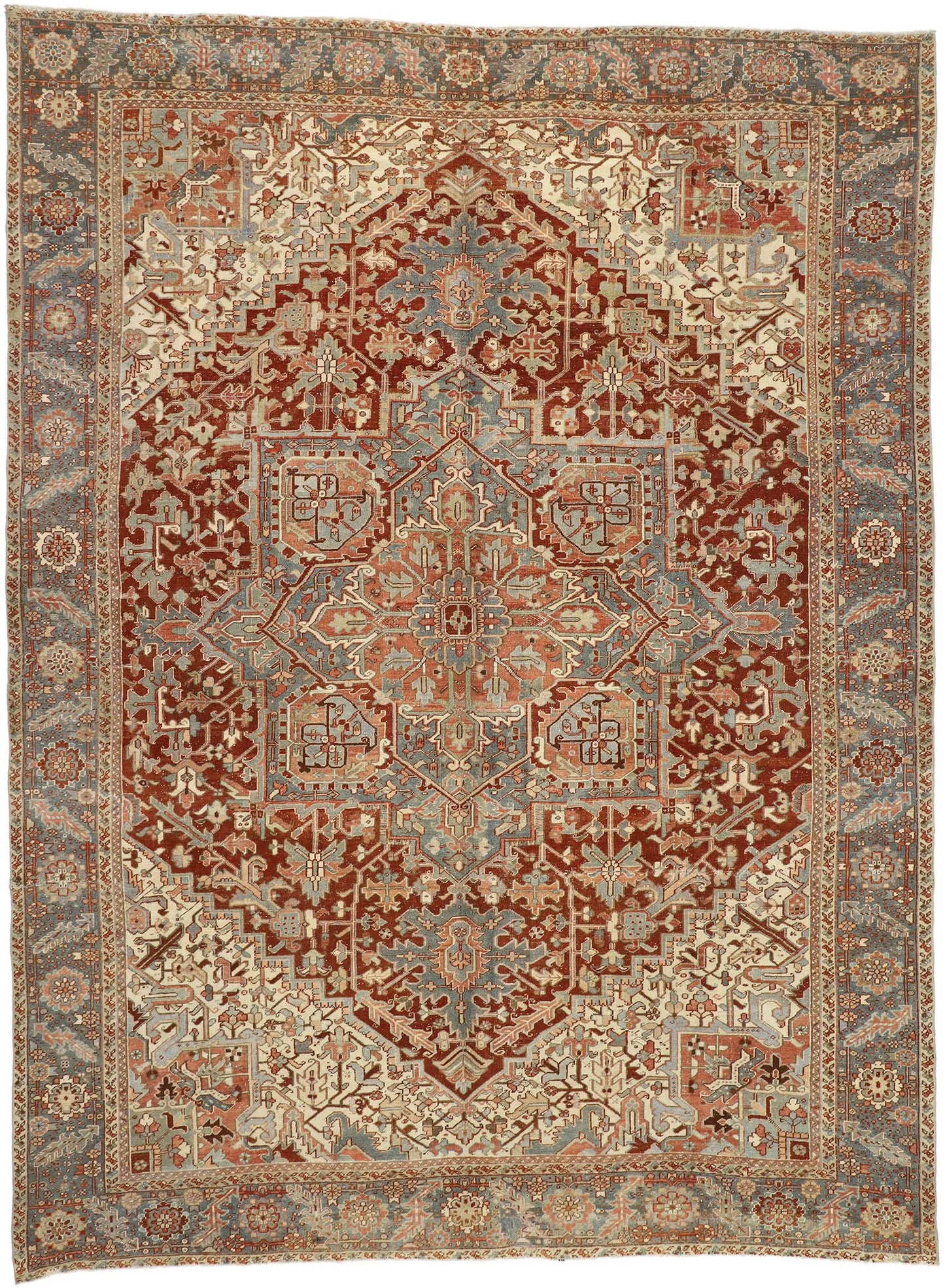 10 x 13 Antique Persian Heriz Rug 52635