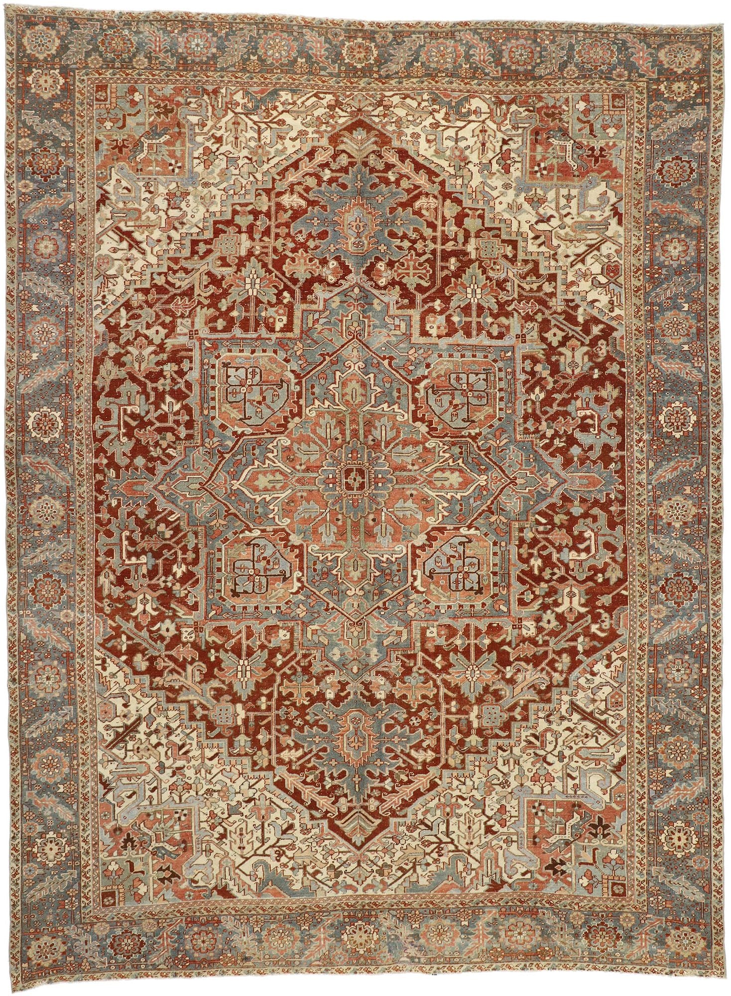 10 x 13 Antique Persian Heriz Rug 52635