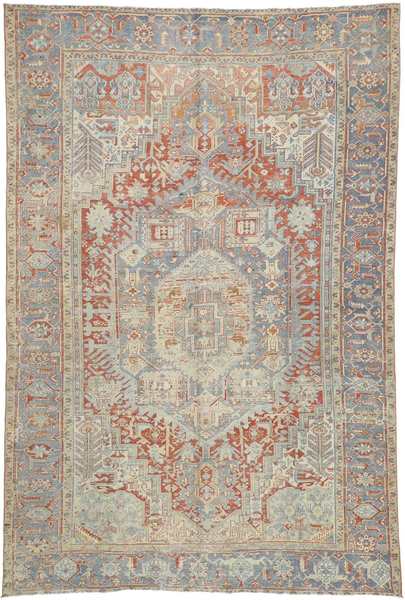 8 x 12 Antique Persian Heriz Rug 52636