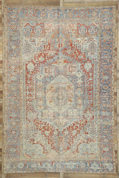 8 x 12 Antique Persian Heriz Rug 52636