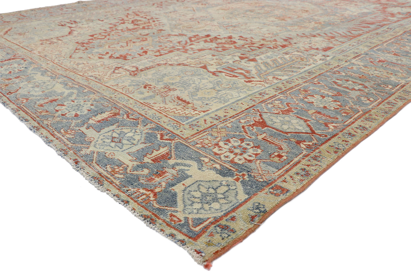 8 x 12 Antique Persian Heriz Rug 52636