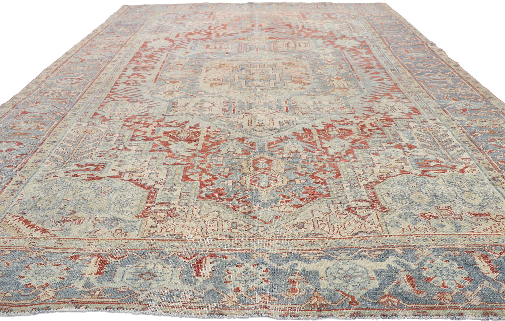 8 x 12 Antique Persian Heriz Rug 52636