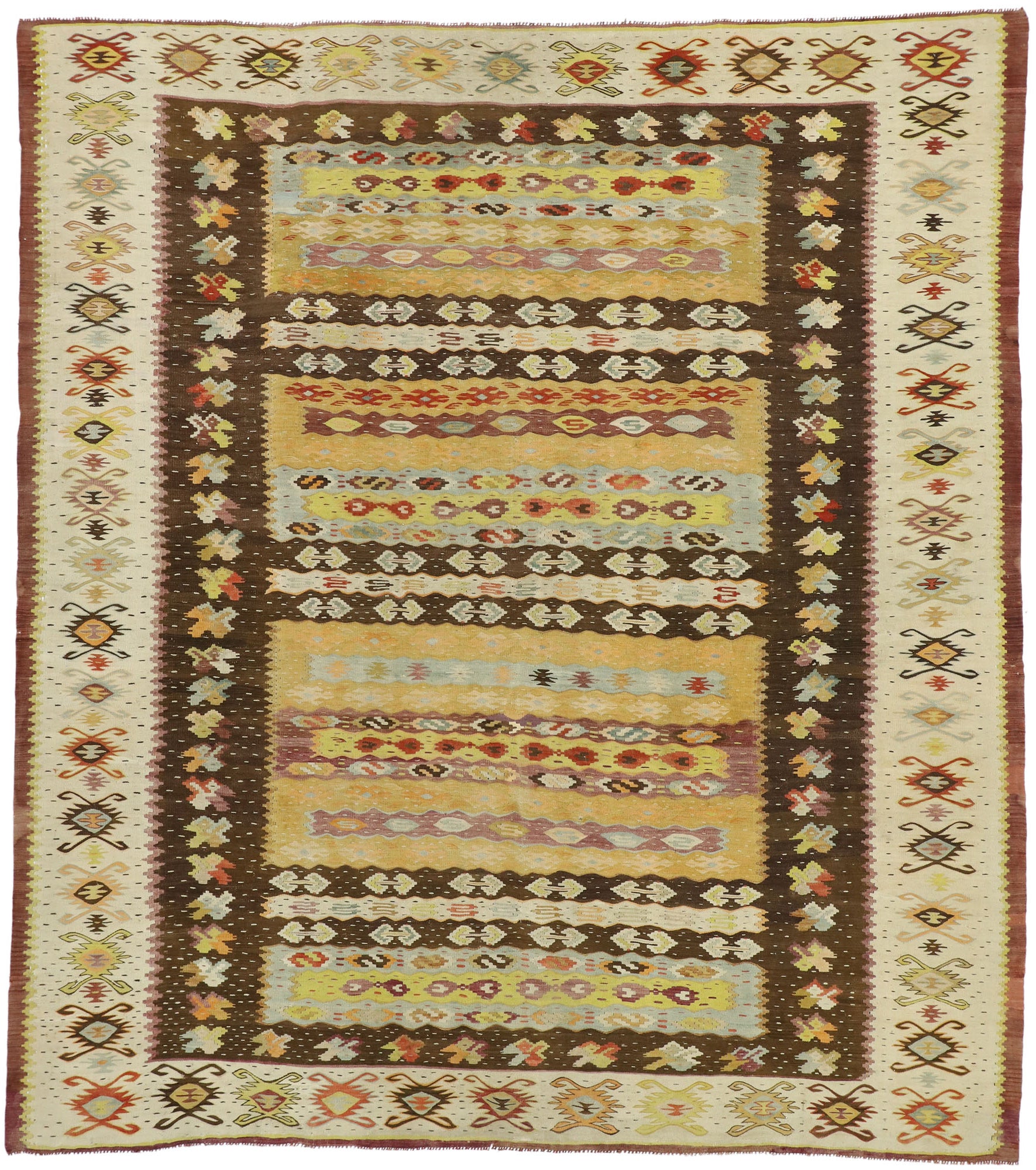 8 x 9 Vintage Turkish Kilim Rug 52638