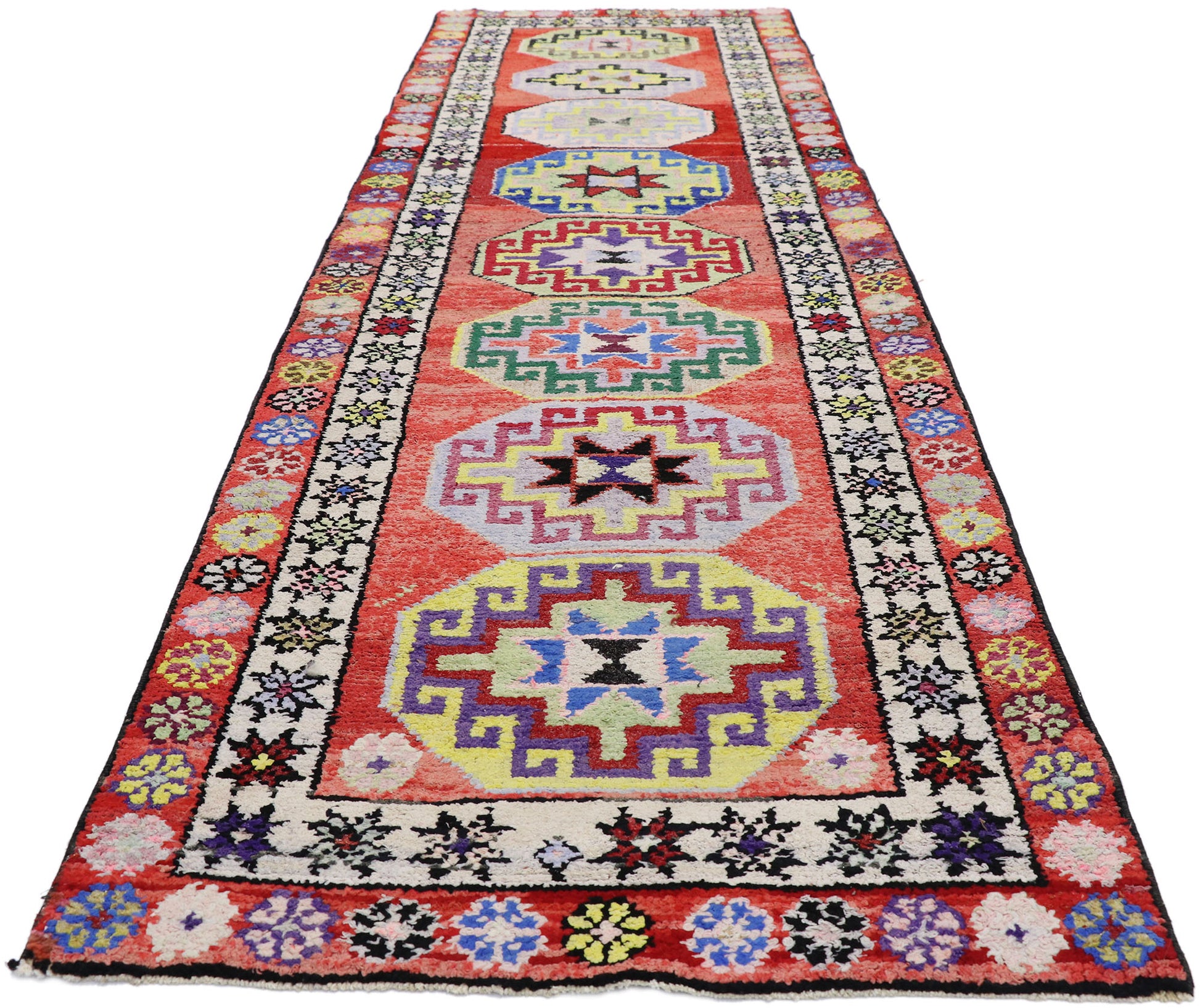 3 x 10 Vintage Turkish Oushak Rug 52639