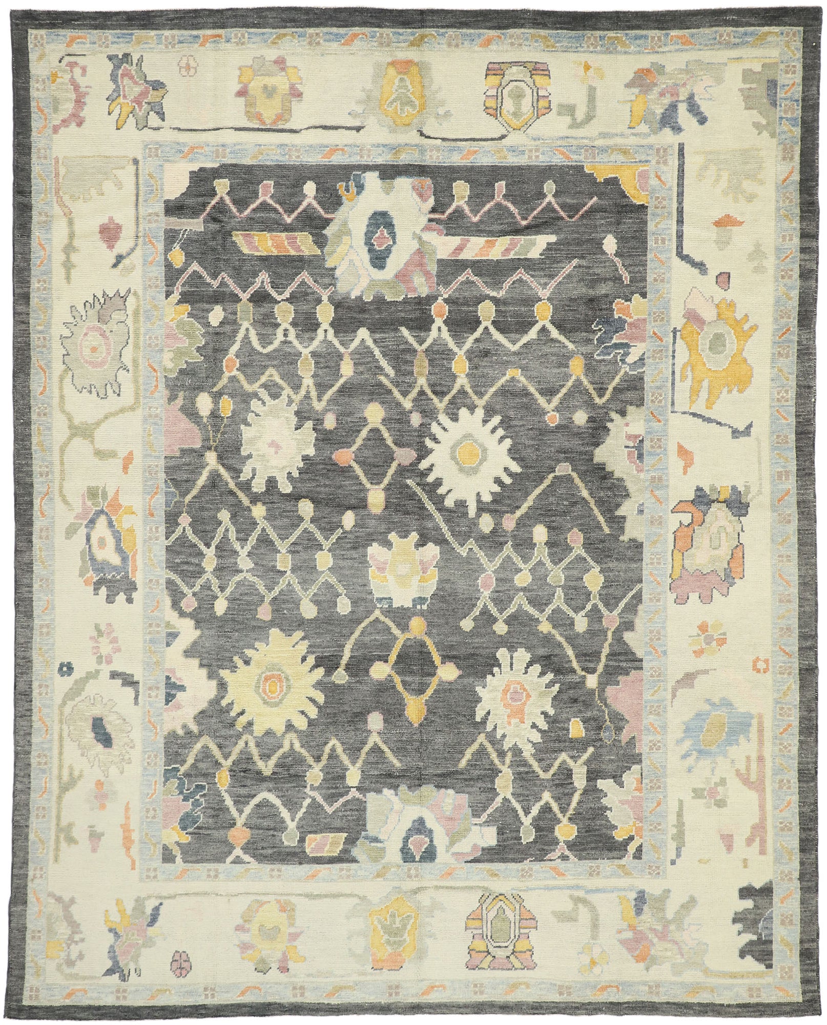 9 x 11 Contemporary Turkish Oushak Rug 52642