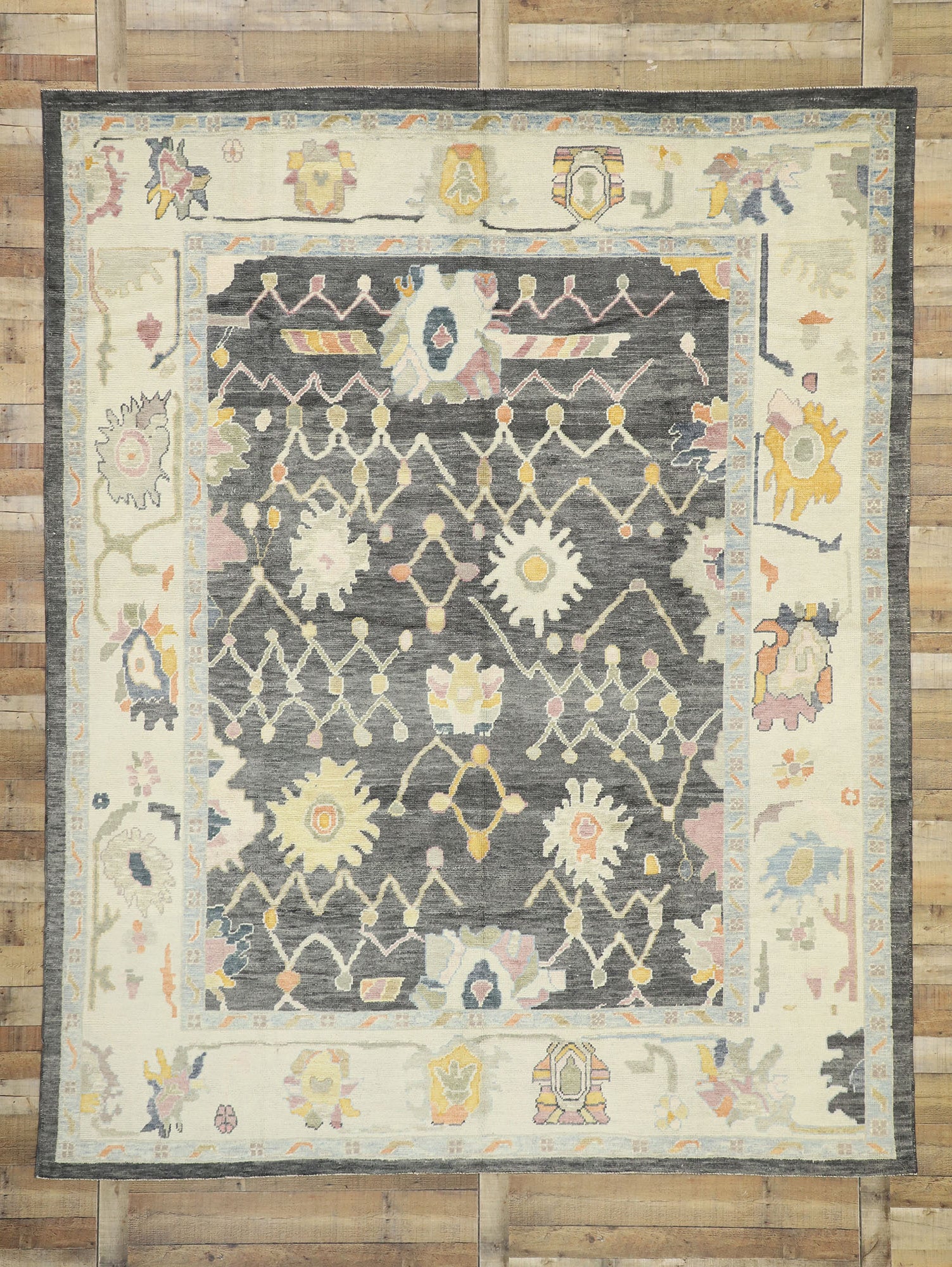9 x 11 Contemporary Turkish Oushak Rug 52642
