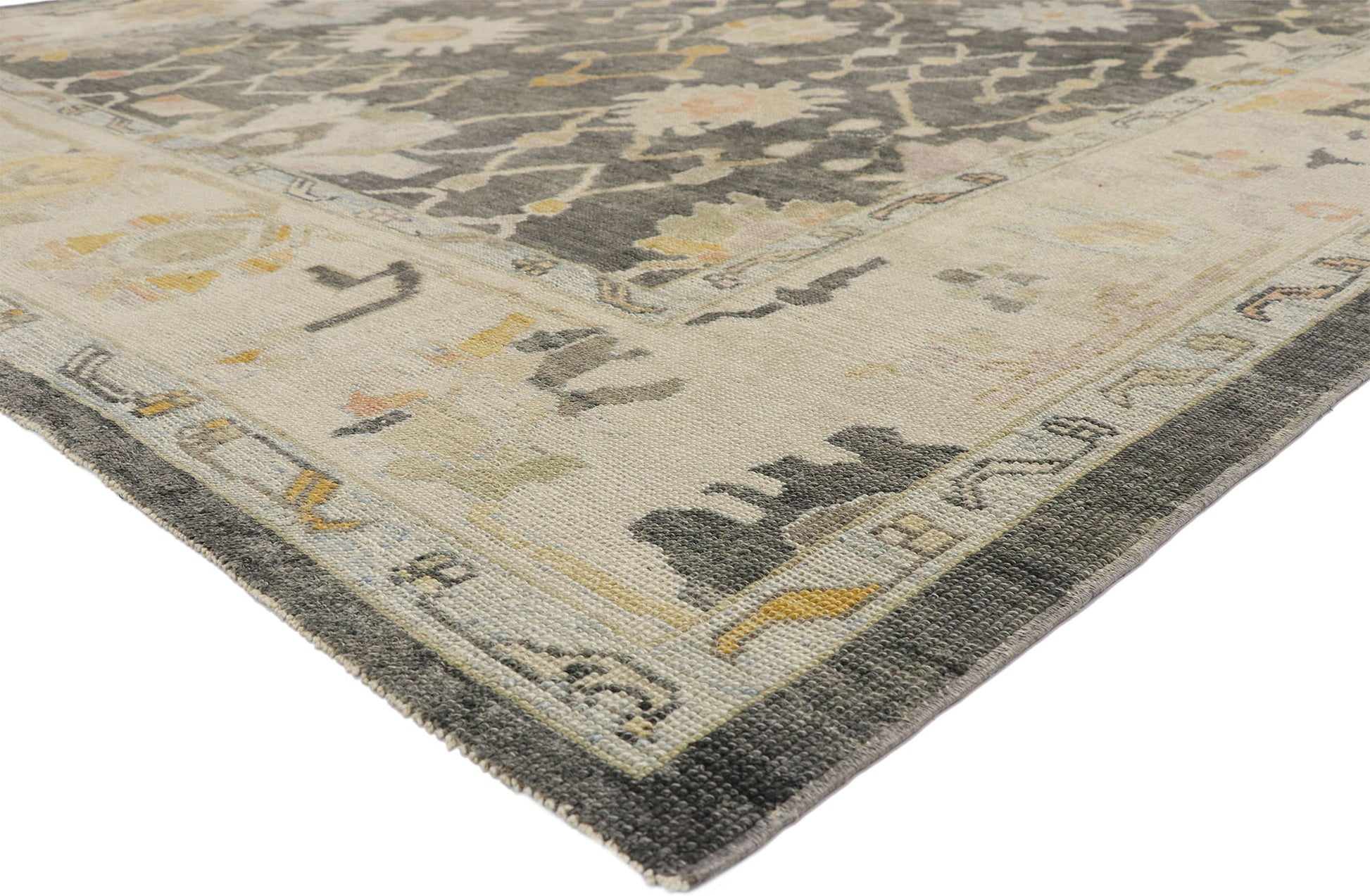 9 x 12 Earth-Tone Turkish Oushak Rug 52643