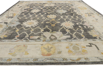 9 x 12 Earth-Tone Turkish Oushak Rug 52643