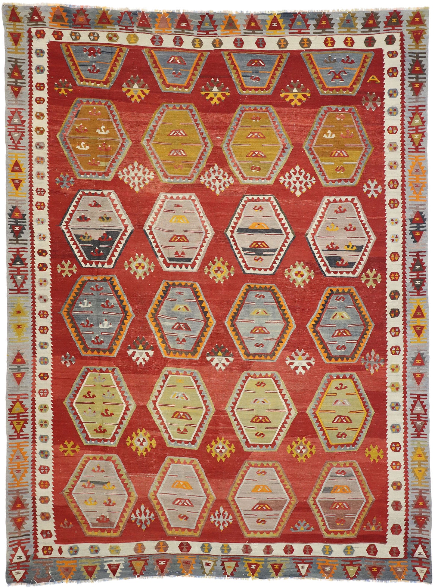 9 x 11 Vintage Turkish Kilim Rug 52655