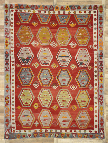 9 x 11 Vintage Turkish Kilim Rug 52655