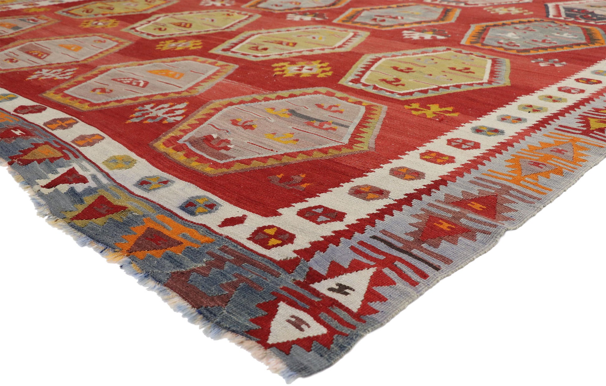 9 x 11 Vintage Turkish Kilim Rug 52655