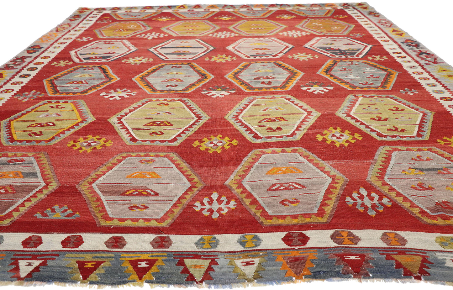 9 x 11 Vintage Turkish Kilim Rug 52655