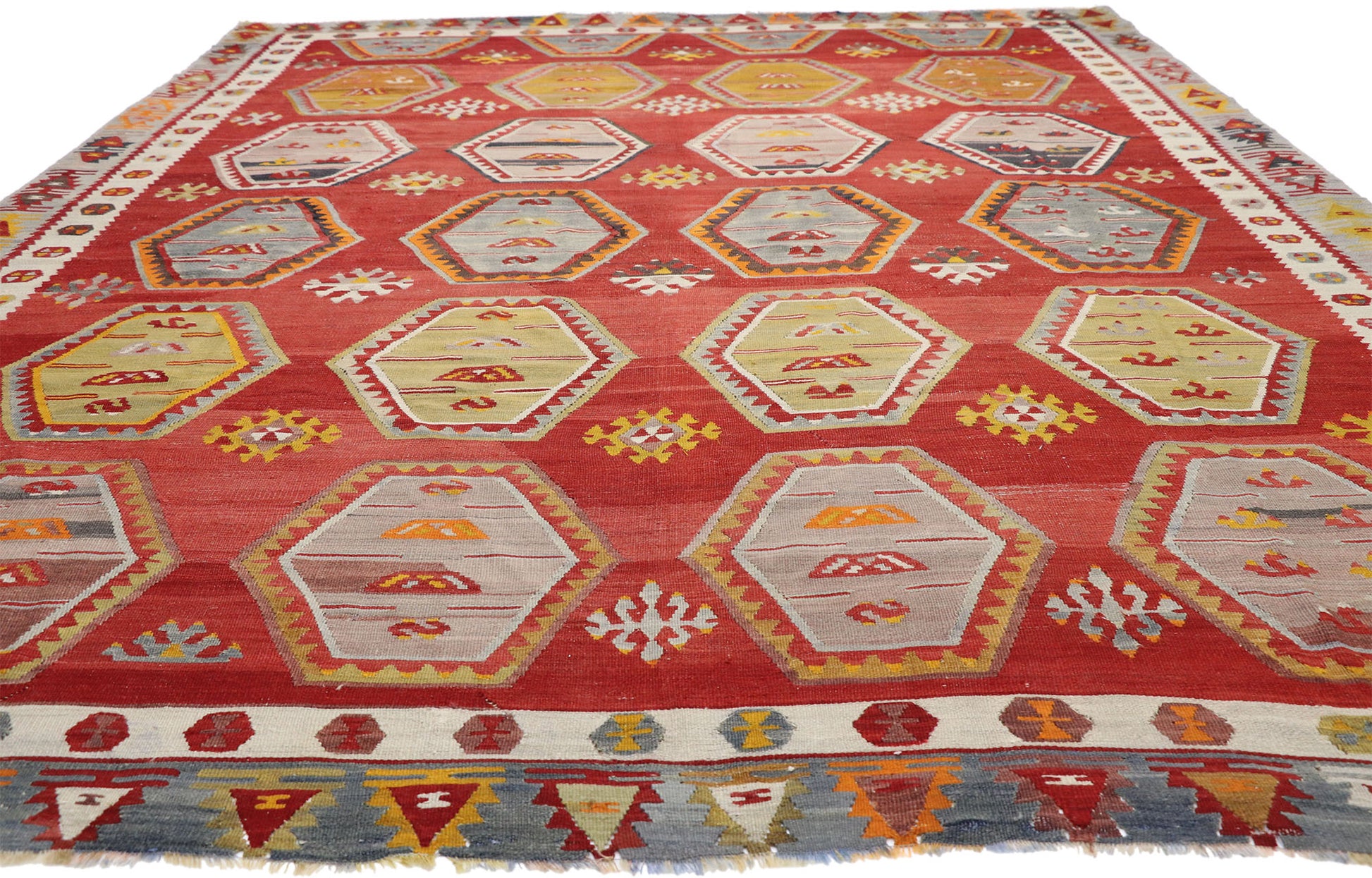 9 x 11 Vintage Turkish Kilim Rug 52655