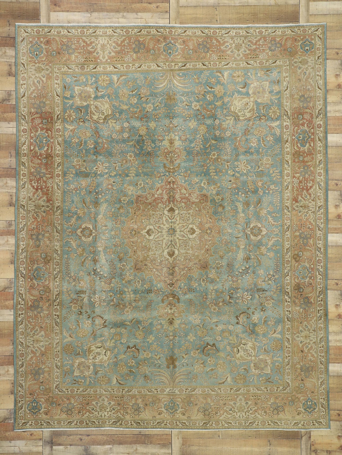 10 x 13 Vintage Persian Tabriz Rug 52664