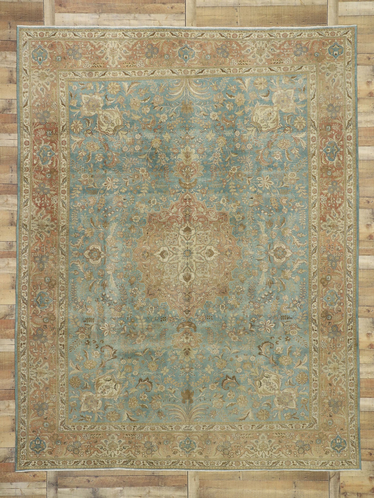 10 x 13 Vintage Persian Tabriz Rug 52664