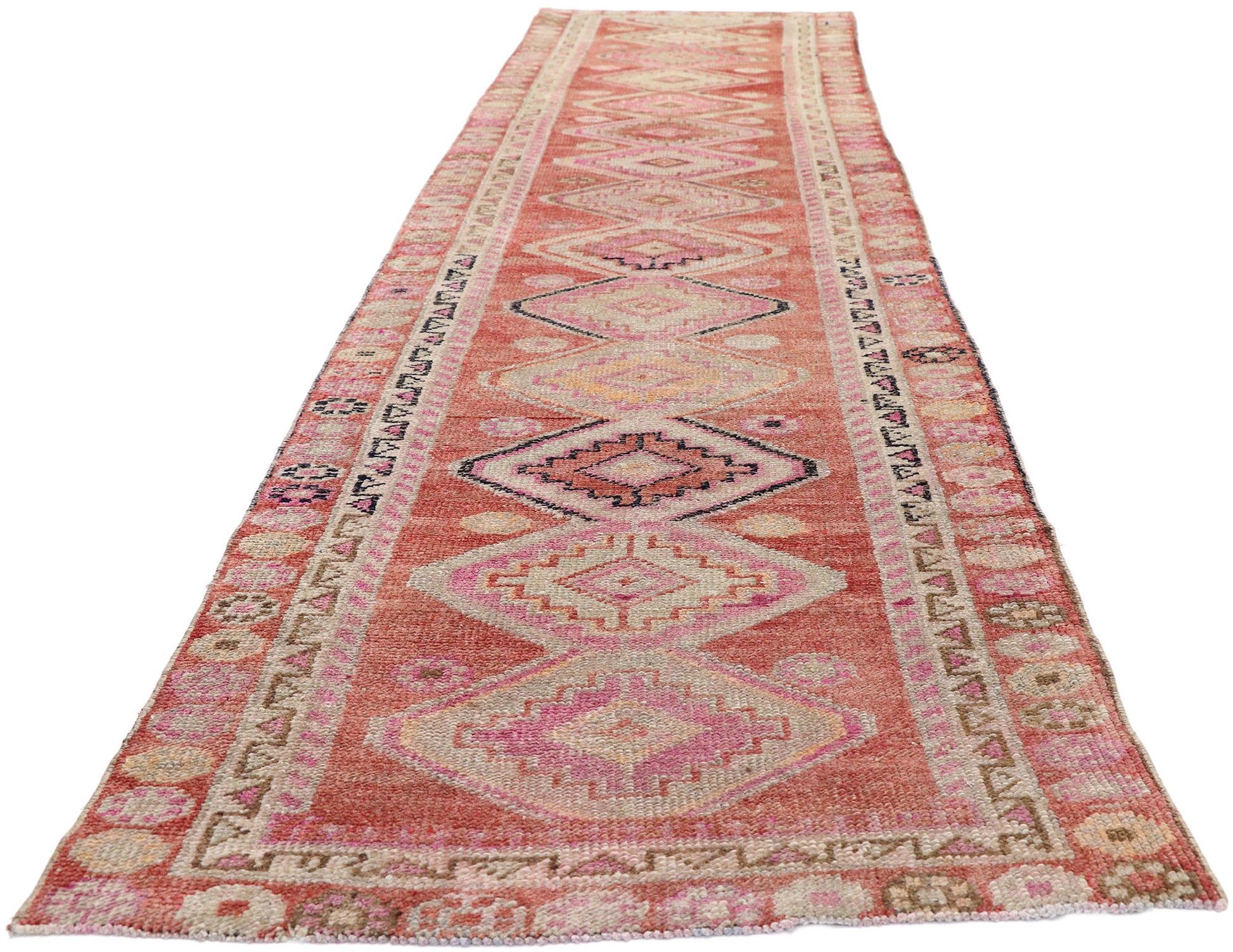 3 x 12 Vintage Turkish Oushak Rug 52665