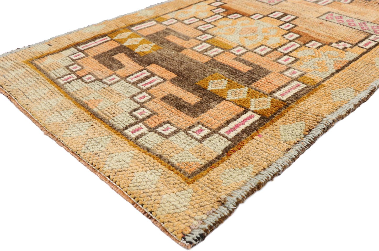 3 x 15 Vintage Orange Turkish Oushak Rug 52666