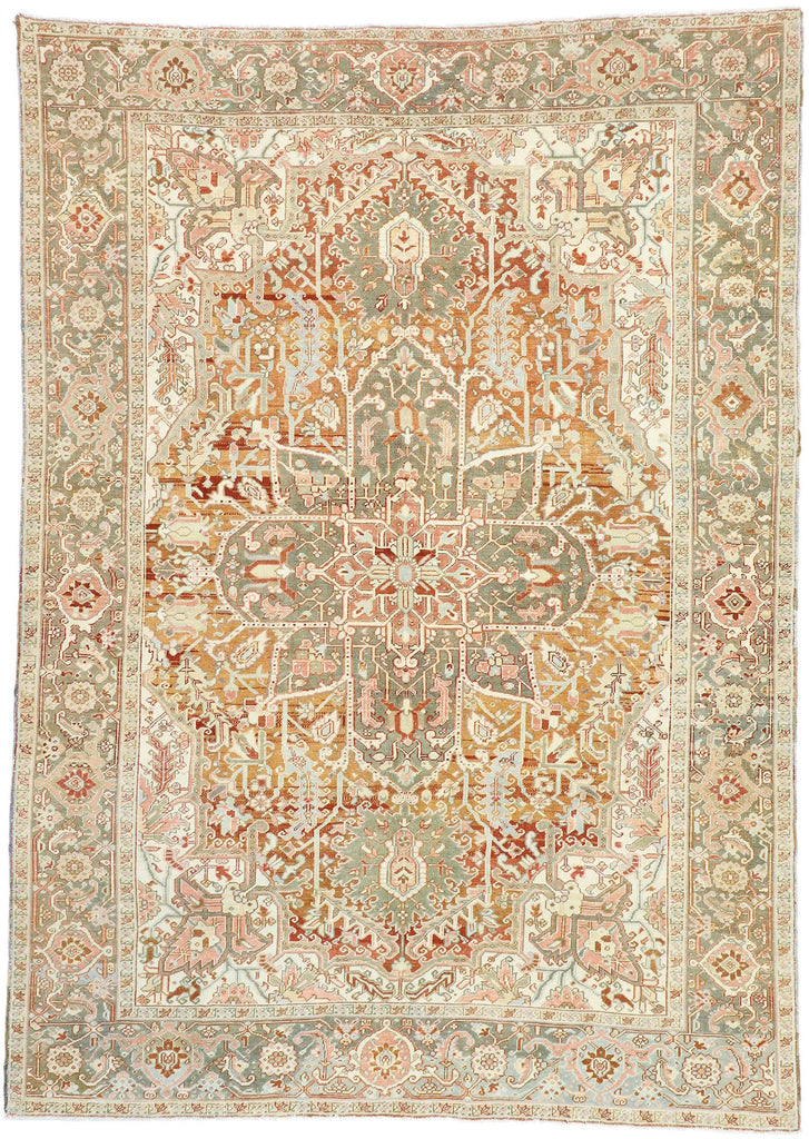 8 x 12 Antique Persian Heriz Rug 52667