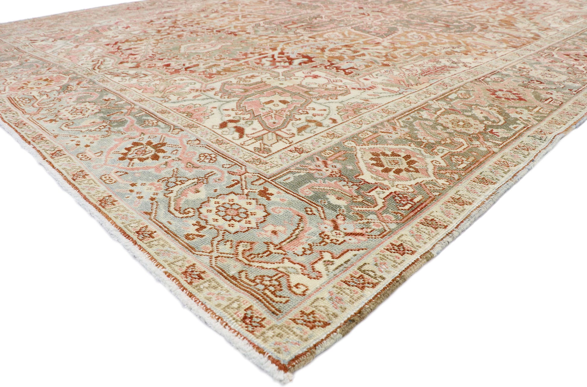 8 x 12 Antique Persian Heriz Rug 52667
