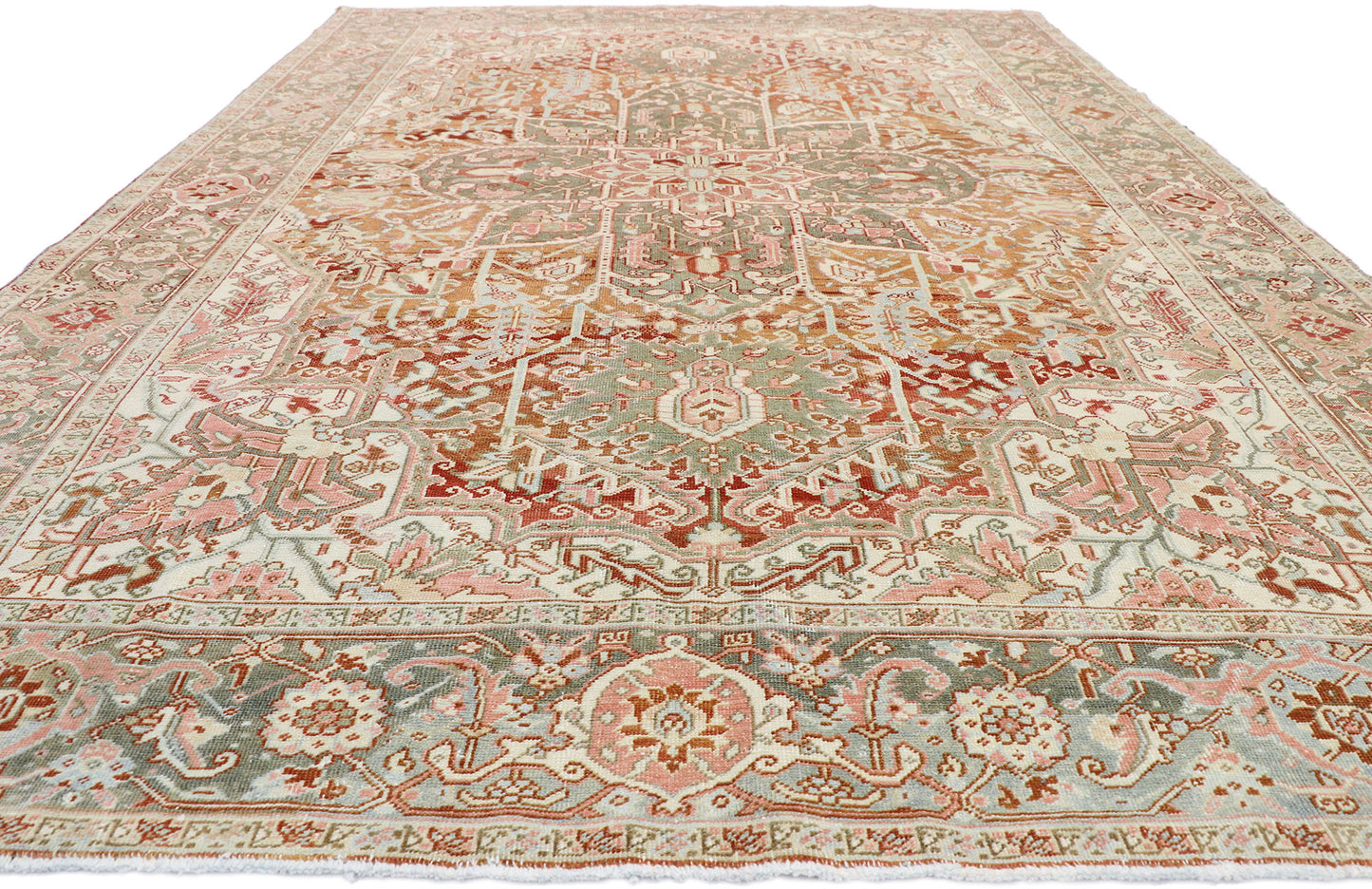 8 x 12 Antique Persian Heriz Rug 52667