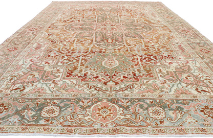 8 x 12 Antique Persian Heriz Rug 52667