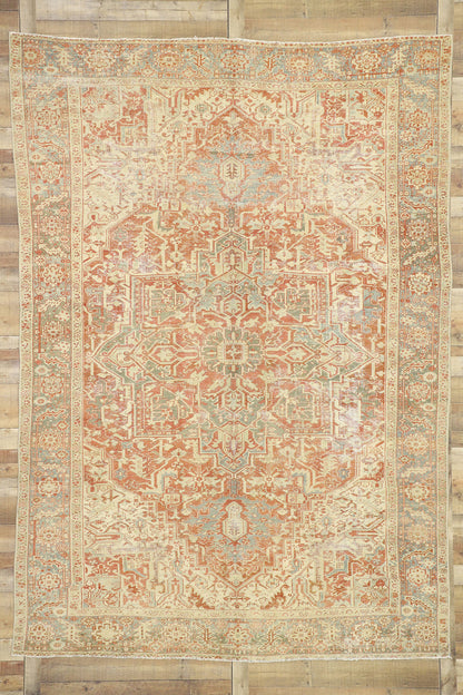 8 x 12 Antique Persian Heriz Rug 52668