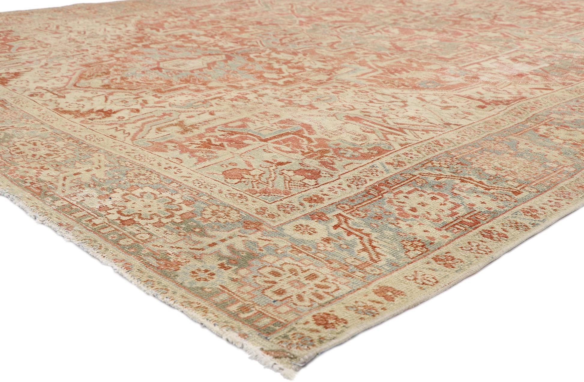 8 x 12 Antique Persian Heriz Rug 52668