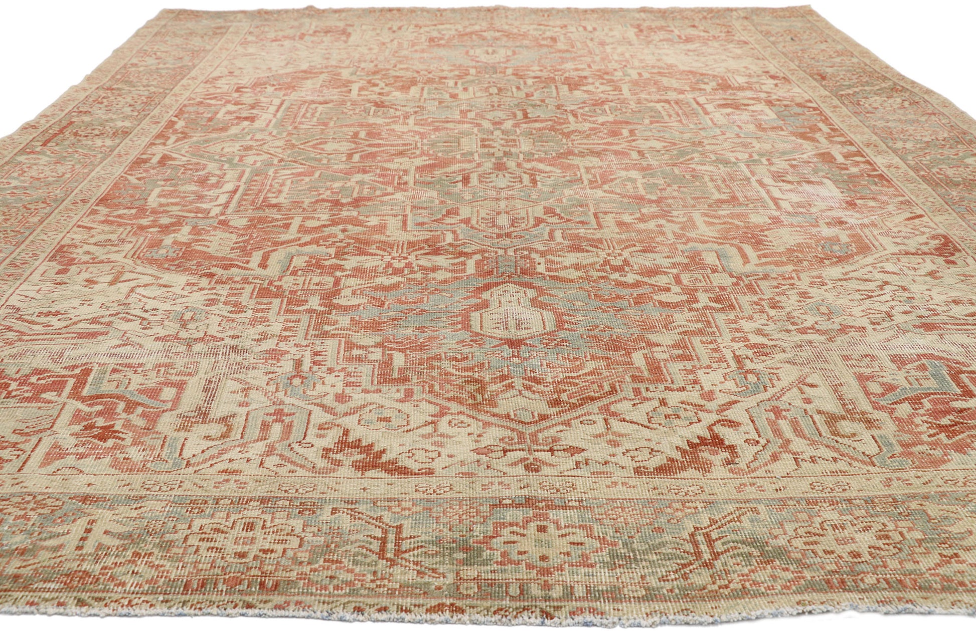 8 x 12 Antique Persian Heriz Rug 52668