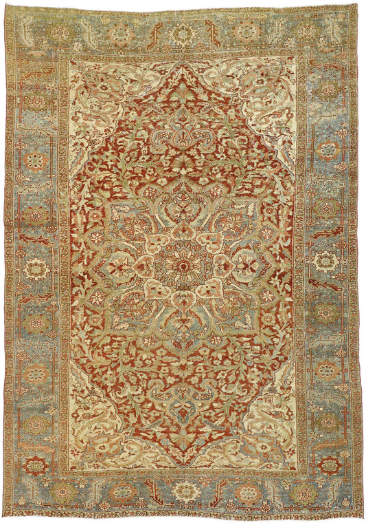 8 x 11 Antique Persian Heriz Rug 52670