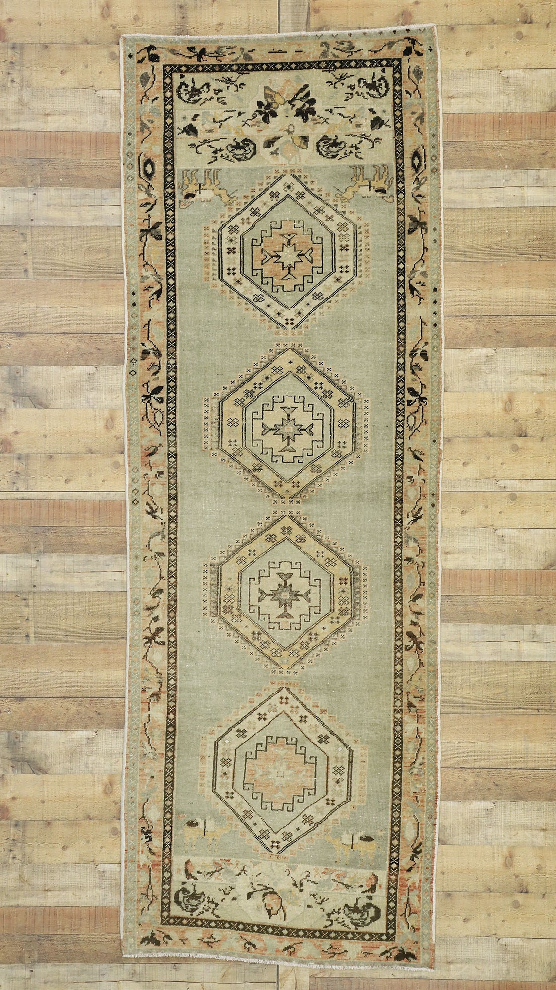 3 x 9 Vintage Turkish Oushak Rug 52703