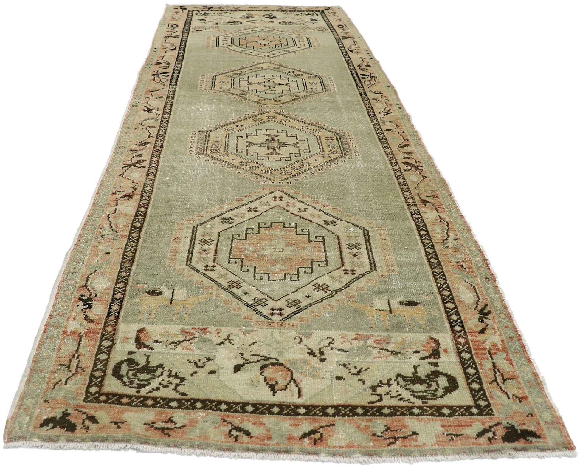 3 x 9 Vintage Turkish Oushak Rug 52703
