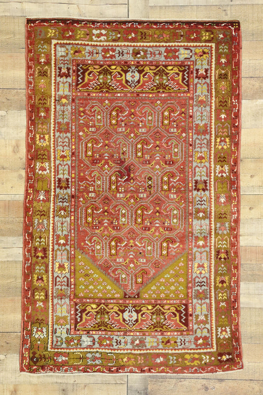 3 x 5 Vintage Turkish Oushak Prayer Rug 52705