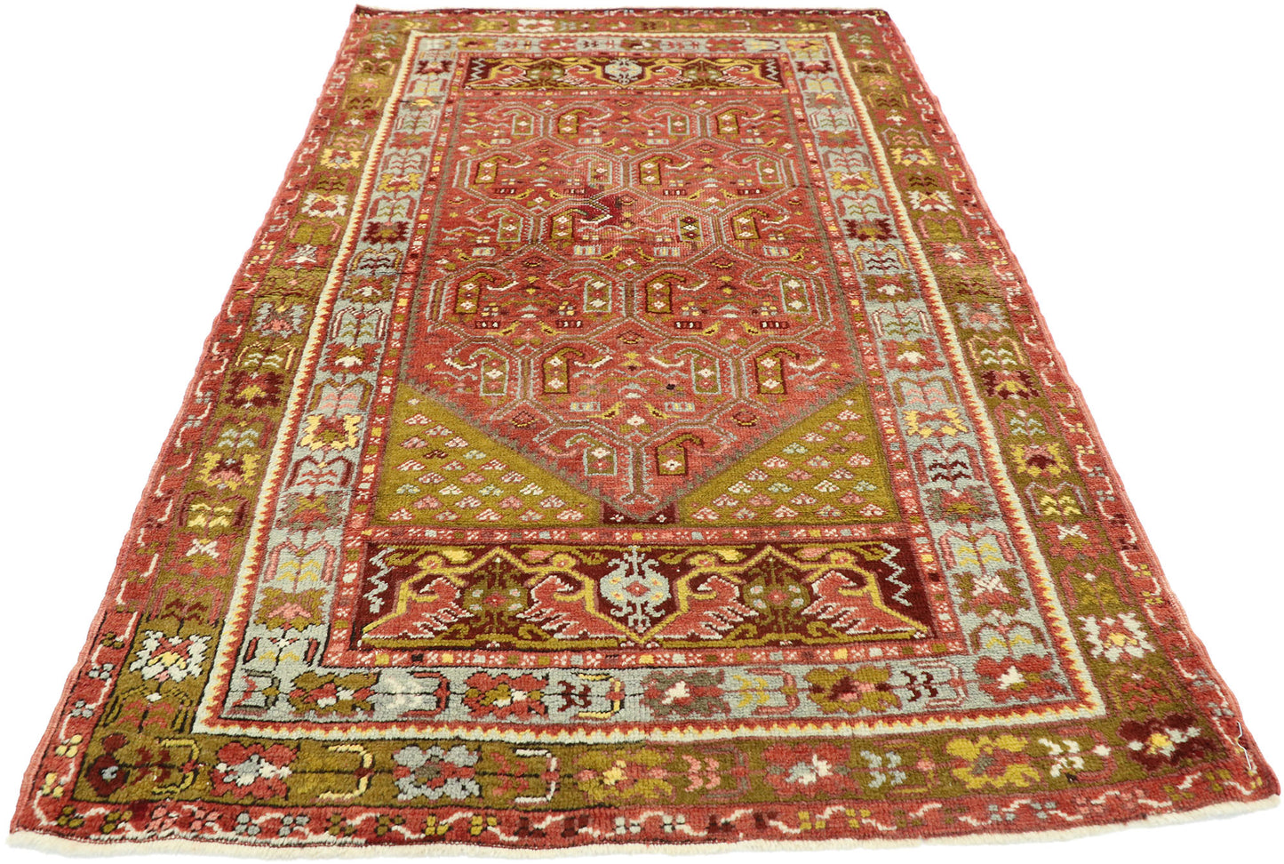 3 x 5 Vintage Turkish Oushak Prayer Rug 52705