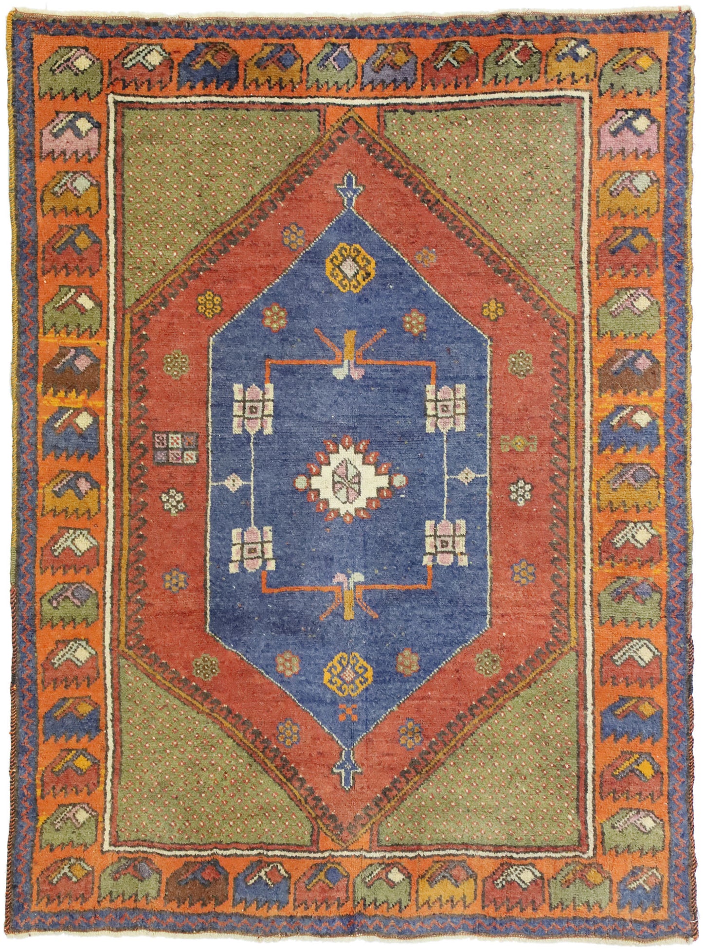 3 x 5 Vintage Turkish Oushak Rug 52715