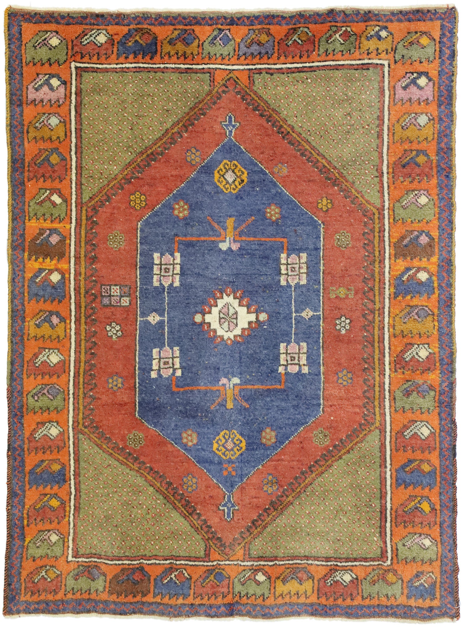 3 x 5 Vintage Turkish Oushak Rug 52715